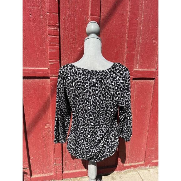 Michael Kors Women's Leopard Print Blouse Large - Picture 4 of 6